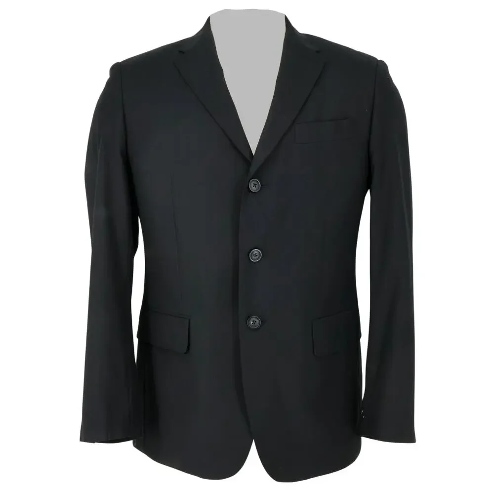 Perry Ellis Sport Coat Mens 40S Black 3 Button Lined Jacket Blazer Classic Fit